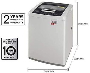 LG 6.5 Kg Inverter Fully-Automatic Top Loading Washing Machine (T7585NDDLGA, Middle Free Silver) - Home Decor Lo