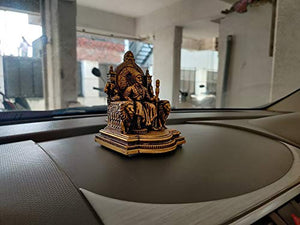 Chhatrapati Shivaji maharaj with rajdand Copper Color Home Decor Idols Showpieces - Home Decor Lo