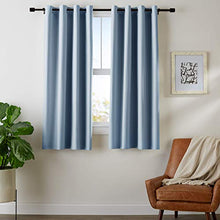 Load image into Gallery viewer, AmazonBasics Room - Darkening Blackout Curtain Set with Grommets - 245 GSM - 42&quot; x 63&quot;, Smoke Blue - Home Decor Lo