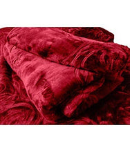 Load image into Gallery viewer, EVERDECOR Balaji Creations Blanket Single Bed (150cms x 225cms) Embossed-Maroon 1.5kg (63x90) Solid Colour Ultra Soft Floral Mink Heavy Winter Blanket - Home Decor Lo