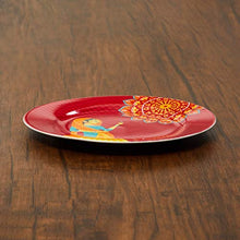 Load image into Gallery viewer, Home Centre Raisa-Retro Medallion Art Deco Print Plates - Red - Home Decor Lo