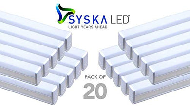 Syska SSK-T5-20W-N-6500K 20 Watt LED Cool Day Light Tubelight , Medium, White - Pack of 20 - Home Decor Lo
