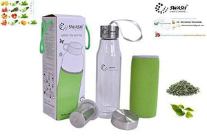 SWASH Heat Resistant Borosilicate Glass with Stainless Steel Infuser Water Bottle (White) - Home Decor Lo