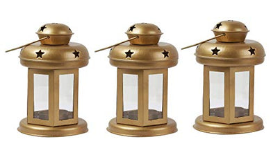 Datalact Star Light Decorative Metal Lantern Indoor Outdoor Hanging Lantern, Designer Candle Tealight Holder Set of 3 - Home Decor Lo