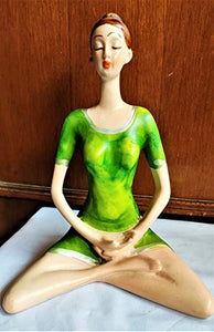 Gargi Creations Resin Yoga Ladies Idol Showpieces for Home Decor Living Room, Medium,Multicolor,3 Piece - Home Decor Lo