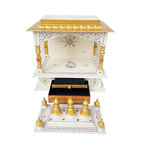 Kamdhenu art and craft Wood Home Temple (45 x 30 x 60 cm, Copper and Gold) - Home Decor Lo