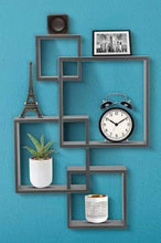 Load image into Gallery viewer, WOODKARTINDIA Intersecting Wall Shelf for Wall Decoration/Wall Shelves Set of 4 Grey/Wall Rack for Home Decor/Book Shelf for Office Decor Interlock Shelf for Kitchen/Bathroom - Home Decor Lo