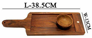 Ages Behind Wooden Tray 15" with Magnetic Bowl Wooden Tray Set for Serving - Home Decor Lo