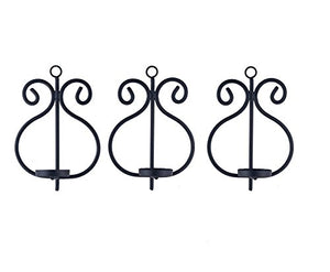 Collectible India Set of 3 Iron Wall Sconce Candle Holder Wall Art Tealight Hanging Candle Holder Home Lights for Decoration - Home Decor Lo