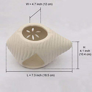 ExclusiveLane Ceramic Oil Burner White (Non Electrical) - For Gift/Home Décor/Tea Light/Tea Light Holder - Home Decor Lo