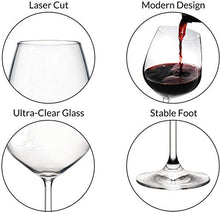 Load image into Gallery viewer, Ash &amp; Roh Red Wine Glasses Crystal Clear Tableware Glass Pack of 4, 350 ml - Home Decor Lo