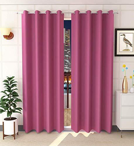 Decoscapes Blackout Curtains Heavy Solid 100% Thermal Insulated with Grommet Theatre Grade Curtains for Window Pack of 2 (Pink, 5 Feet) - Home Decor Lo
