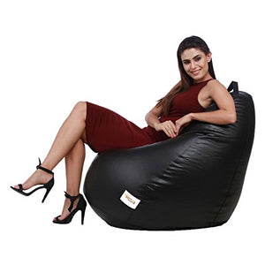 Sattva Classic Bean Bag Cover (Without Beans) XXL Size - Black - Home Decor Lo