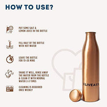 Load image into Gallery viewer, LivEasy Essentials 100% Pure Copper Bottle 1000 mL - ayurvedic Health Benefits - Leak Proof Cap - Home Decor Lo