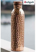 Load image into Gallery viewer, Anchgorh Hammered Copper Bottles for Water, Copper Water Bottle, Ayurvedic Copper Bottle 950 ML, Set of 1, Rose Gold - Home Decor Lo