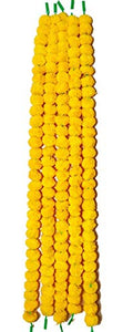 Phool Mala Artificial Genda Phool Marigold Fluffy Flower Garlands for Decoration (Yellow) - Home Decor Lo