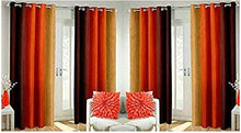 Load image into Gallery viewer, Polyresin Print Grommet Door Curtain, 7 Ft, Orange, Pack of 4 - Home Decor Lo