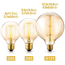 Load image into Gallery viewer, ISH Vintage Edison Bulbs,Antique Retro Incandescent Light Bulb 40W Squirrel Cage Filament Light Bulb G80 Classic Amber Glass E26/E27 Medium Base Dimmable (2 Pack) - Home Decor Lo