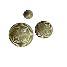 Load image into Gallery viewer, Craftter Set of 3 Bright Gold and Silver Color Circles Metal Wall Décor Hanging Large Wall Sculpture Art - Home Decor Lo