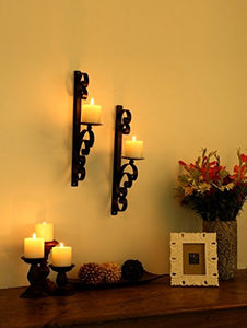 Hosley Set of 2 Decorative Wall Sconce/Candle Holder with Free Candles - Home Decor Lo