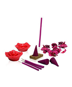 Iris Rose Candle Incense Stick & Potpourri Fragrance Gift Set (163 cm x 26 cm x 163 cm, Red) - Home Decor Lo