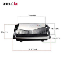 Load image into Gallery viewer, iBELL Hold The World Digitally! SM515 750 Watt Panini Grill Sandwich Maker with Floating Hinges, Black - Home Decor Lo