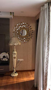 Furnish Craft Glass Wall Mirror (Gold_36 X 36 Inch) - Home Decor Lo