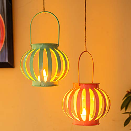 TIED RIBBONS Wall Hanging Decorative Lanterns Tealight Candle ...