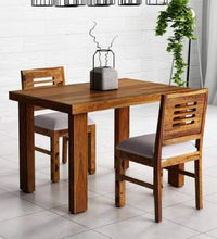 Load image into Gallery viewer, 2 Seater Sheesham Wood Dining Table with Chairs