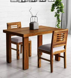 2 Seater Sheesham Wood Dining Table with Chairs