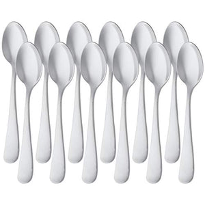 AmazonBasics Cutlery Stainless Steel Coffee Spoon with Round Edge, Pack of 12 - Home Decor Lo