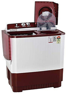 LG 11 kg 5 Star Semi-Automatic Top Loading Washing Machine (P1145SRAZ, Burgundy, Punch + 3) - Home Decor Lo