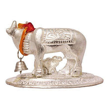 Load image into Gallery viewer, Metal Kamdhenu Cow and Calf Pooja Mandir Idol - Home Decor Lo