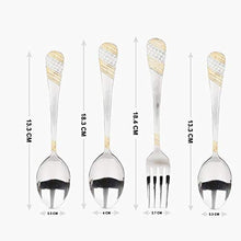 Load image into Gallery viewer, fnS Imperio Gold Plated 24 Pcs Cutlery Set -6 Pcs Dinner Spoon, 6 Pcs Dinner Fork, 6 Pcs Baby Spoon &amp; 6 Pcs Tea Spoons - Home Decor Lo