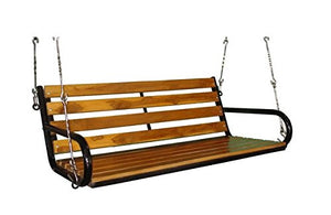 Kaushalendra Swing Hammock Chair Wooden Hanging Swings Teak Set 137 cm - Home Decor Lo