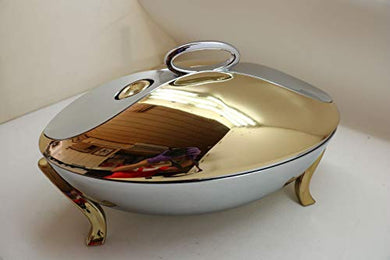 HomeTouch Stainless Steel Golden Food Warmer, Buono 2L Casserole, 10 Hours Warm - Home Decor Lo