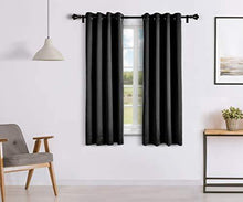 Load image into Gallery viewer, Amazon Brand - Solimo Room Darkening Blackout Window Curtain, 5 Feet, Set of 2 (Black) - Home Decor Lo