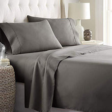 Load image into Gallery viewer, Linenwalas Fitted Bedsheet Queen Size with Elastic| 400TC Thread Count Softest Long Staple 100% Cotton Silky Soft - Queen (60”x78”) - Charcoal Grey - Home Decor Lo