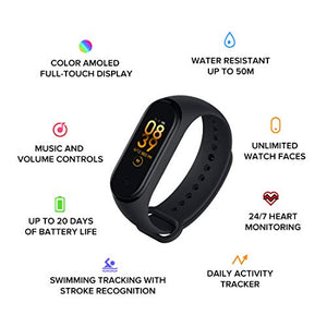 Mi Smart Band 4- India's No.1 Fitness Band, Up-to 20 Days Battery Life, Color AMOLED Full-Touch Screen, Waterproof with Music Control and Unlimited Watch Faces - Home Decor Lo