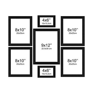 SAF Set of 7 Collage Synthetic Framed with Acrylic Glass - Self Installation Photo Frame (9 Inch X 12 Inch - 1, 4 Inch X 6 Inch - 2, 8 Inch X 10 Inch - 4) - Home Decor Lo