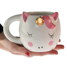 Load image into Gallery viewer, KOMTO Ceramic Unicorn Coffee Mug Travel Tea Cup - 1 Piece, White, 300ml, - Home Decor Lo