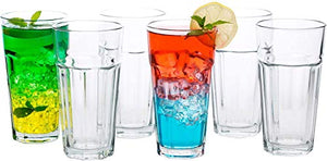 Ash & Roh® Water Glasses Tumbler Drinking Glasses for Juice Beer and Cocktail,Dishwasher Safe- 400 ml (2) - Home Decor Lo