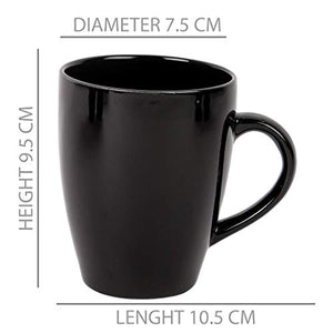 B37 Amor Series Ceramic Coffee Mugs - 1 Piece, Glossy Black - Home Decor Lo