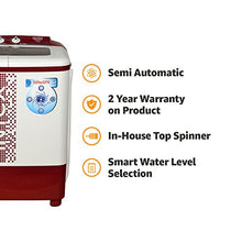 Load image into Gallery viewer, Intex 6.2 kg Semi-Automatic Top Loading Washing Machine (WMS62TL, White and Maroon) - Home Decor Lo