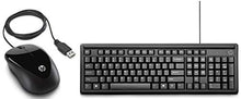 Load image into Gallery viewer, HP X1000 Wired Mouse (Black/Grey) + HP 100 Wired USB Keyboard - Home Decor Lo