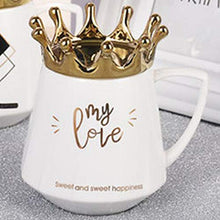 Load image into Gallery viewer, BonZeal 3D Ceramic Printed My Love Coffee Mug with Crown Lid Coffee Tea Mug 350 ml - Home Decor Lo
