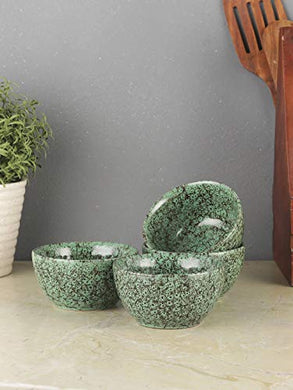 VarEesha Foliage Green Ceramic Veg Bowls/Katoris Set of Four - Home Decor Lo
