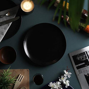 Tatvam Homes Handmade Organic Ceramic Full Dinner Plates - Calla and Organza (10 inches, Set of 4) - Home Decor Lo
