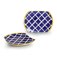 Load image into Gallery viewer, ExclusiveLane Moroccan Handpainted Ceramic Dinner Plates Dinnerware Serving Plate Thali Ceramic Plates for Dinner (Set of 2, Dishwasher &amp; Microwave Safe) - Home Decor Lo