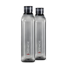 Load image into Gallery viewer, Cello Venice Plastic Water Bottle, 1 Litre, Set of 2, Black - Home Decor Lo
